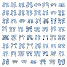 63pcs Blue Bowknot Series Journal DIY Stickers, Non-Repetitive Sticker Pack, Notebook Laptop Student Reward Waterproof Stickers, Free To Unleash Creativity - Multicolor - View 12