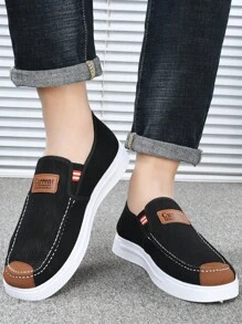 Mocassini formali slip-on in tela traspirante da uomo, scarpe antiscivolo per il lavoro