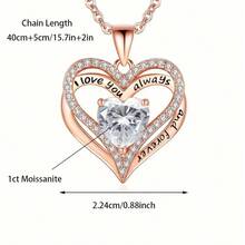925 Sterling Silver Moissanite Necklace For Women, Engagement And Wedding Jewelry, Mother'S Birthday Valentine'S Day Gift, Girlfriend'S Necklace, Daughter'S Heart-Shaped Jewelry, With Exquisite Velvet Gift Box Included - Rose Red - View 5