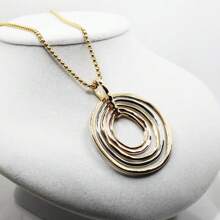 1pc Geometric Patchwork Design Fashion Creative Pendant Necklace