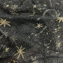 1 件优雅金色星星和月亮刺绣薄纱网眼面料，适用于缝制圣诞派对装饰、桌布、窗帘和工艺品，36/108/180 英寸长，57 英寸宽，80gsm - 彩色 - 查看 13