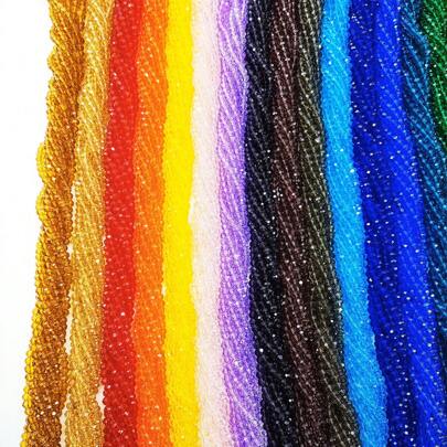 10 fili all'ingrosso (1200+ pezzi) di perline di vetro lucide da 4mm/Perline festa/Perline di vetro austriache/Perline di vetro rotonde/Perline spaziatrici di cristallo per la creazione di gioielli di braccialetti, collane, cavigliere, orecchini/DIY perline sfuse/Decorazione matrimonio/decorazione albero di Natale/decorazione di festa/decorazione della stanza