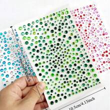 Nayiben 3 piezas de pegatinas de strass rosa, azul y verde, decoración de fiesta, pegatinas de maquillaje 3D para el cabello, la cara, las uñas, regalo de vuelta al colegio