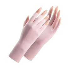 1 Pair Summer Women's Half Finger Outdoor Sports Gloves, Extended Wrist Design, Ultra-Thin Elastic Breathable Quick Dry Fabric