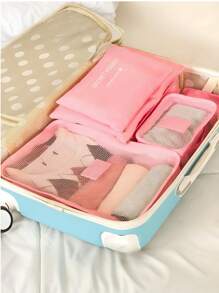 6 Stück Set in kleiner Größe, buchstabenförmige wasserdichte Reise-Aufbewahrungstaschen, Reise-Aufbewahrungstaschensätze, Packtaschen-Set, Reisegepäckorganizer, Koffer-Aufbewahrungstaschen Reisezubehör, vielseitig einsetzbare, leichte Aufbewahrungstaschen, staubdichter Reisetasche, Reise-Aufbewahrungstaschen multi-funktionale Kleidersortierungspakete, Reise-Packkompressionstaschen, für Zuhause und Reisen