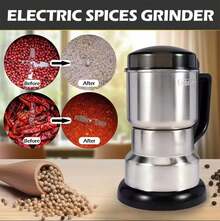 Pieces High Power Grinder, Stainless Steel Small Home Grain Mill, Kitchen Cooking Wall Crusher, 110-130V US Plug, No Battery Required, Ideal Holiday Gifts - Bl - View 1