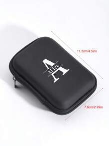 Estuche organizador personalizado con cremallera para auriculares, cargador de cable de marca, unidad flash USB, tarjeta SD y decoración de lazo, estuche de almacenamiento para auriculares