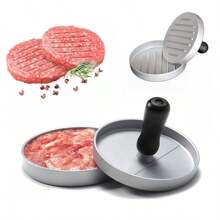 1 pièce Presse à hamburger antiadhésive en acier inoxydable - Outil parfait pour la mise en forme des hamburgers, facile à nettoyer, convient pour les garnitures de bœuf et de légumes, avec une surface rainurée pour des galettes grillées de manière uniforme