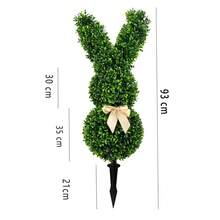 Bunny Decoration Artificial Fake Tree, Rabbit Shape, Garden Decoration 2 Pieces 40 Inches - màu xanh lá - Xem 5