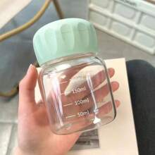 1/2pcs Mini Glass Small Cup For Coffee, Milk, Stylish & Portable, Cute Short Design