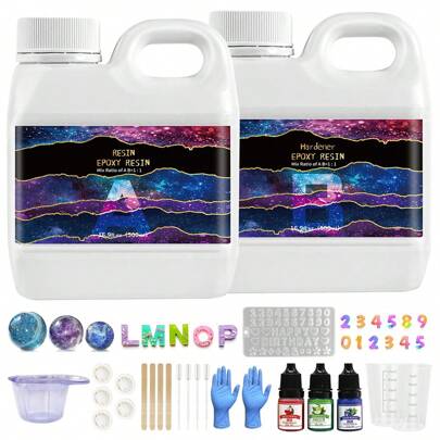 Crystal Clear Epoxy Resin - High Gloss, Low Odor, Self-Leveling, Bubble-Free, Colorless - Ideal For DIY Jewelry, Crafts, Art Projects - Suitable For Halloween, Christmas, Day Of The Dead, Craft Supplies | Transparent Epoxy Resin | Low Odor Resin, Epoxy Resin Art, Batteryless