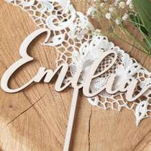 Topper personalizado de acrílico para tartas para el Día de la Madre, cumpleaños, boda, ceremonia de graduación - Nombre