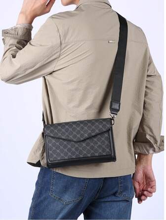 Men's Classic Square Box Shoulder Bag,Faux Leather Crossbody Side Bag,Small Messenger Bag Fit Underclassmen,Father's Day Gift,Valentine's Day Gift,Travelling,Commuting Sling Bag Fashion Men's Bags Business Pouch Festival
