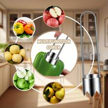 Vide-fruits et légumes en acier inoxydable, durable et facile à utiliser, 1 pièce - Gadget de cuisine universel compatible avec les pommes, poires, tomates, poivrons - Extracteur de graines de poivrons rouges