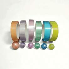 6 couleurs/seau Balle collante à tirer DIY, ruban de soulagement du stress coloré et transparent, plus il y a de soleil, mieux c'est. Pressez à tout moment. Convient pour les fêtes, les rassemblements, les activités parents-enfants, la rentrée scolaire