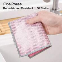 4pcs/8pcs/12pcs Double-Sided Non Greasy Coconut Shell Cleaning Cloth, Reusable Dry Wet Dual-Use Cleaning Cloth, Kitchen Absorbent Cleaning Cloth, Used For Cooking Utensils, Sinks, Tableware, And Stove Surfaces,
