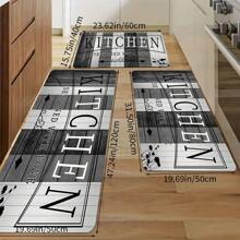 1 pièce Tapis de cuisine classique imprimé de grain de bois de couleur foncée, mousse à mémoire de forme à haute rebondissement, tapis absorbant et antidérapant pour la cuisine, le couloir, la salle de bain, l'entrée, la salle à manger et autres décorations de la maison