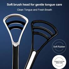 Super deer Silicone Tongue Scraper With Non-Slip Handle Double Side Tongue Cleaner Freshe Breath Tongue Brush For Oral Hygiene Care
