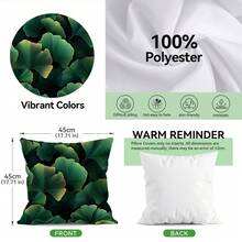 4pcs Green Golden Leaf Printed Cushion Cover Set - Multicolor - View 2