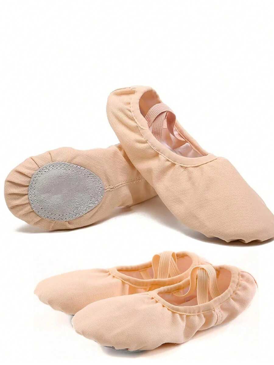1Pair Ballet Shoes For Girls Split Sole Canvas Kids Flat Soft Gymnastics Dancing Slippers For Dancing