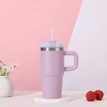 1-Piece Tumbler, Travel Mug With Lid, 14 Ounces Stainless Steel Insulated Water Bottle With Handle, Portable Drinking Cup For Car, Home, Office, Summer Drinkware, Travel Accessories, Birthday Gift