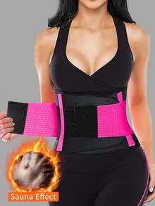 1pc Women's Waist Trainer, Waist Cincher, Sauna Belt, Sports Waist Belt, Belly Band, Waist Shaper - Hot Pink - View 14