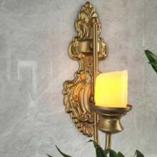 2PCS Nordic Retro Wall Candle Holder, Gold/Black/White,Wall Hanging Candle Sconces, Metal Wall Candle Sconce Holder, Vintage Taper Candle Wall Sconce, Candlestick Holders Decor