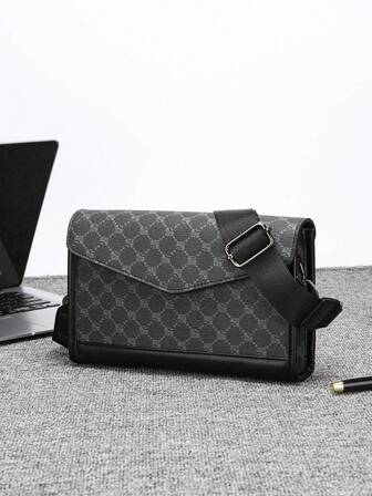 Herr klassisk fyrkantig axelväska, axelremsväska i konstläder, liten axelväska som passar elever i årskurs 1, fars dag-present, alla hjärtans dag-present, resor, pendling, moderiktiga herrväskor, affärsväska, festival, alla hjärtans dag