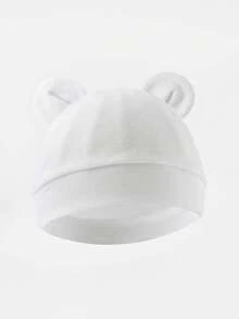 1PC Solid Color Cute Double Ear Baby Beanie, Soft & Warm, Multi-Color Options, Suitable For Newborn Baby Daily Wear In All Seasons - Multicolor - View 8