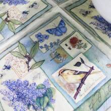 20pcs 2-Ply Disposable Colored Printed Floral & Bird Pattern Wood Pulp Napkins