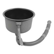 Fregadero de cocina redondo, fregadero de cocina, fregadero de un solo seno - Negro - Ver 4