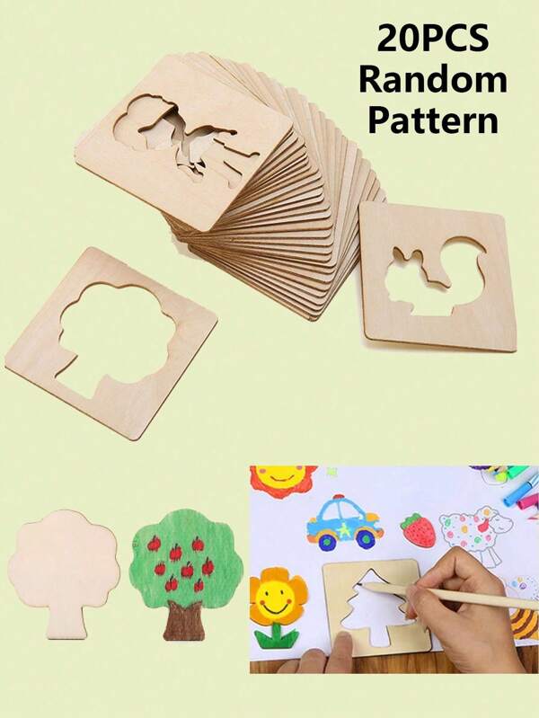 20/40/60pcs/Set Of Random Pattern Children's And Teenagers' Drawing Template Set, Including Girls' Drawing Tools, Children's Art Learning And Education Toys, Children's Crafts, Children's Art And Crafts, Craft Kit, Children's Art And Crafts, Craft Kit, Children's Crafts
