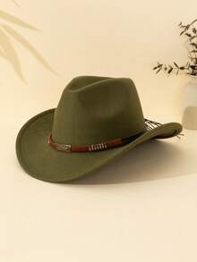 1 Stück Unisex & Kinder schwarzer Filzhut aus Segeltuchmaterial mit Anker Dekor, westlicher Stil Sonnenhut, geeignet für tägliche Outfits, Partys, Outdoor-Aktivitäten, ganzjährig