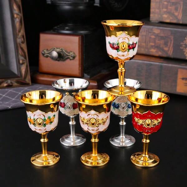 1pc Rose Floral Stem Glass, Suitable For Wine, Juice, Beverage, Water, Champagne At High-End Restaurants, Bars And Home, Multi-Color Options, Decorative Tabletop Glassware