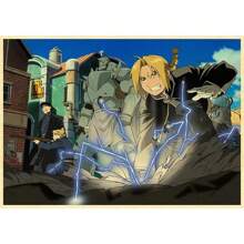 1 peça pôster de arte de parede pôster de anime Steel Alchemist decoração para casa pôster de parede de sala pintura retrô e impressão arte bar café, sem moldura/emoldurado