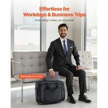 Rolling Laptop Bag, Fits Up To 17.3 Inch Laptop, Wheeled Briefcase, Roller Computer Tote Bag With Wheels & Telescoping Handle, Laptop Case For Work Travel Business Office, Women & Men (Black) - 17,3 inch màu đen - Xem 2