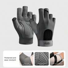 AD 1 Pair Women's Fingerless Workout, Fitness, Cycling, Motorcycle Riding Gloves, Anti-Slip Cushioned Design For Gym, Dumbbell, Yoga Training