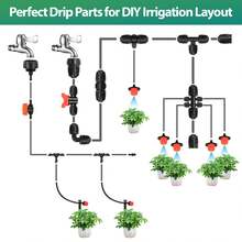 10/20/30个装塑料耐用截止阀通用滴灌管接头阀用于种植水果蔬菜花卉户外花园草坪农田灌溉系统 - 橘色 - 查看 9