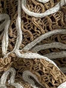 Bikinx Women's Asymmetric Striped Tie-Side Bikini Set, Fashion Summer Vacation - Brown - View 5