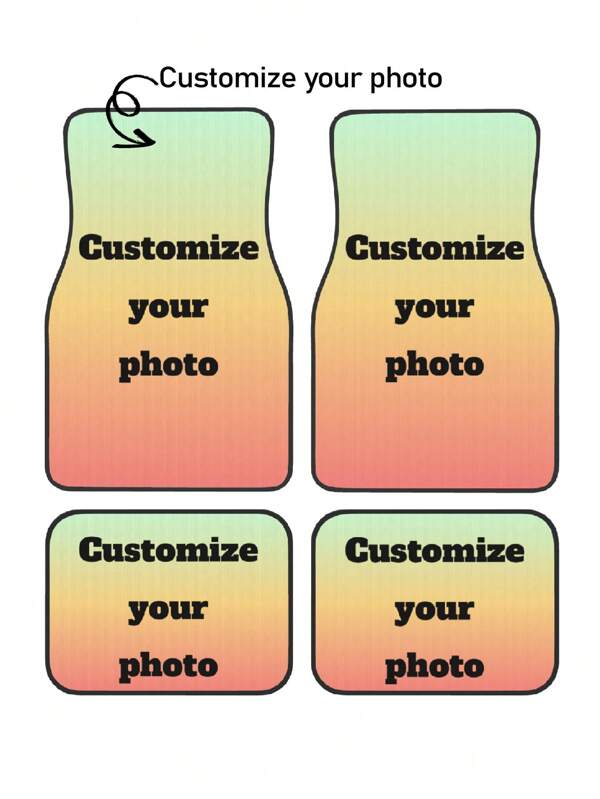 4er Set Auto Fußmatten, Personalisierte Foto/Logo/Text, universal für Auto/SUV/Limousine/LKW Vorder- und Rückseite, Allwetter rutschfeste Auto Teppichmatten, einfache Installation, geruchsneutrale Autozubehörteile