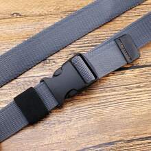 KUDYP Plus Size Thick & Long Casual Elastic Canvas Belt, Durable & Stretchy, Plastic Buckle, Suitable For Casual, Street, Spring/Summer/Autumn/Winter, Available In 3.0cm Narrow And 3.8cm Wide Versions, Unisex For Students, Military Training, Outdoor, Hiking