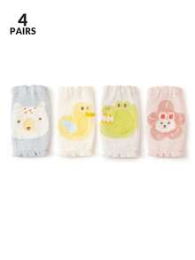 2/4 Pairs Of Children's Colorful, Cute Cartoon Animals (Duck, Dinosaur, Rabbit), Glue Point Non-Slip Protection, Mesh Mesh, Breathable Knitted Fabric, Spring And Summer Thin Style, Cute Style Knee Pads, Home, Crawling, Games, Parties, Holiday Gifts - Multicolor - View 10