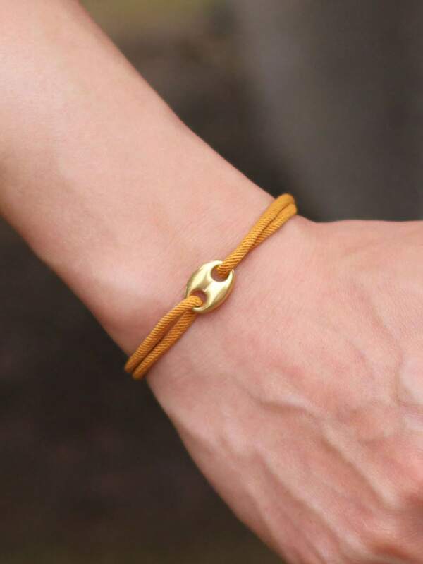 Pulsera simple de cuerda hecha a mano para hombres, con ajuste deslizante, accesorio de cuerda marina para playa y ocio, pulsera envolvente