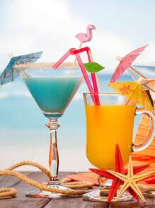 20 pezzi/50 pezzi/70 pezzi/100 pezzi Ombrellini, parasole, decorazioni per cocktail, decorazioni per cupcake, vari colori e design, Hawaii, Hawaii, Tiki, rinfrescanti per l estate hawaiana, spiaggia, viaggio