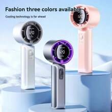 High Speed Turbine Handheld Fan With Digital Display, High Wind Speed Of 120 Gears, Stepless Speed Regulation, With LED