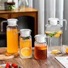 1 pieza Botella multifuncional resistente al calor y al frío - Recipiente de almacenamiento para bebidas calientes o frías, jarra de refrigerador, contenedor de jugo, botella de agua, jarra de té frío o jarra de leche, apta para cocina, restaurante, campamento al aire libre.