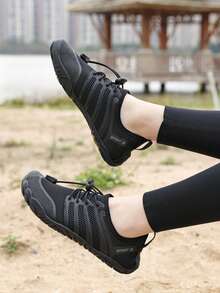 Outdoor Stream Crossing Shoes, Quick-Drying Barefoot Beach Sandals, Water Sports Shoes For Men/Women, Breathable Anti-Slip Fishing/Indoor Fitness Shoes - Black - View 1