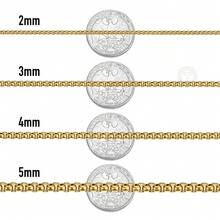 Trendsmax 2/3/4/5mm Gold Plated Stainless Steel Round Box Chain Necklace For Men Women Summer Jewelry - 2mm Gold - 查看 5