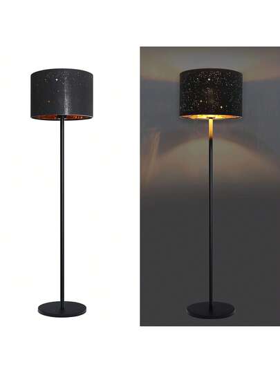 Moderne Living Room Vloer Lamp Fabric Material, E27 Socket Maximum 40W Zwart Goud Star Shade 144cm Lamp, Bedrooms, Children's Rooms, Corridors, Cafes(Bulb Not Included) view 7