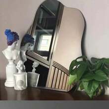 Espelho cosmético de 1 peça, decoração de parede, espelho interno e externo, espelho de pasta de parede, decoração de letras para casa, espelho de decoração de parede, espelho de decoração de quarto familiar, pasta de parede fixa forte tridimensional 3D, decoração de parede, decoração de quarto, adesivo de parede, adesivos personalizados, espelho de parede, espelho de parede, espelho para decoração de quarto, casa, banheiro, sala de estar